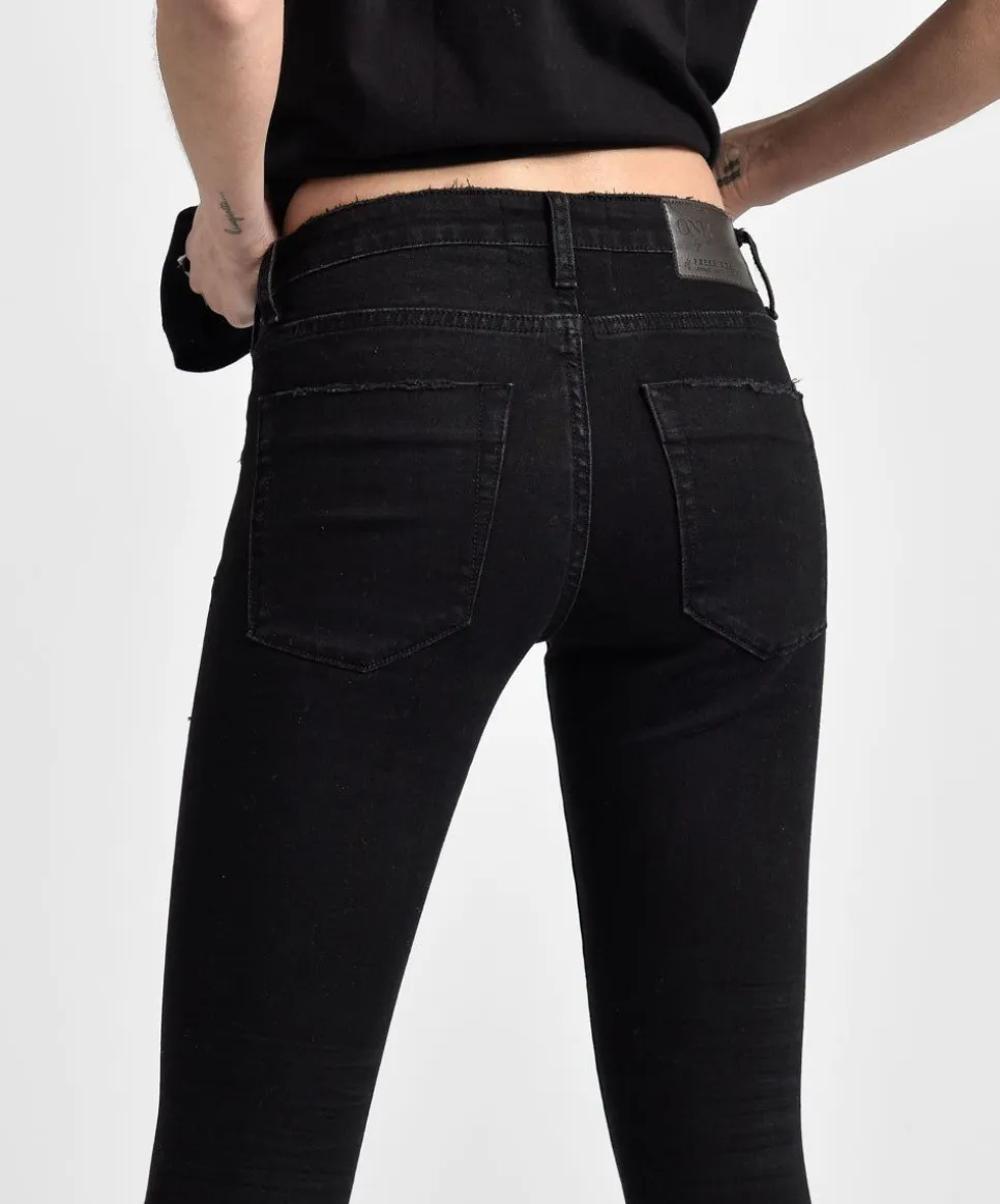 Denim Jeans|ONE TEASPOON Black Punk Freebirds Ii Low Waist Skinny Jeans