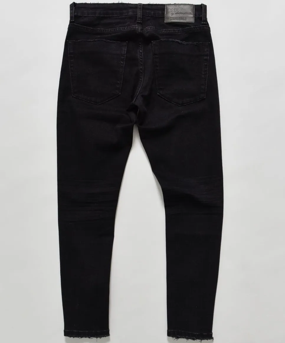 Denim Jeans|ONE TEASPOON Black Punk Freebirds Ii Low Waist Skinny Jeans