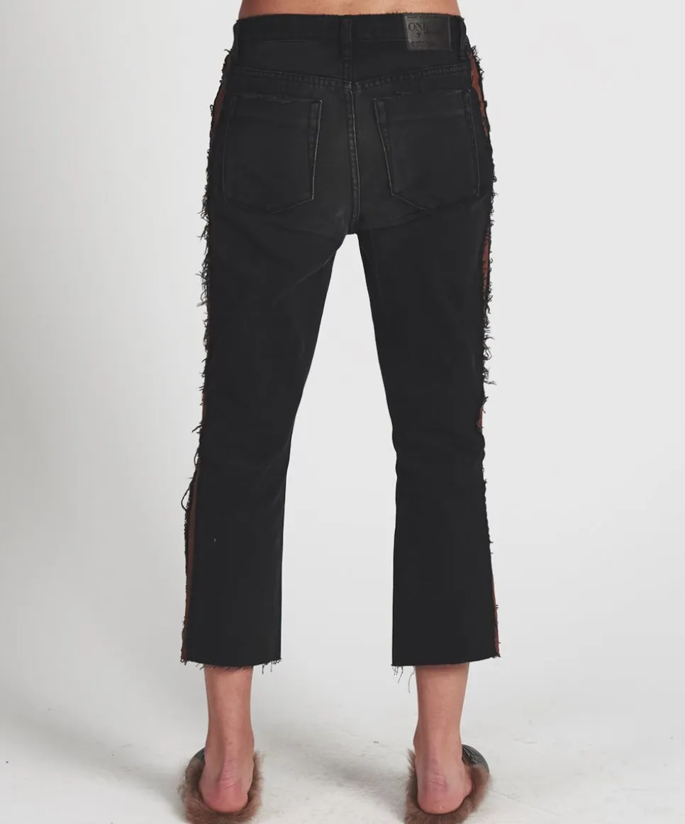 Denim Jeans|ONE TEASPOON Black Van Hooligans Low Waist Relaxed Straight Leg Jeans