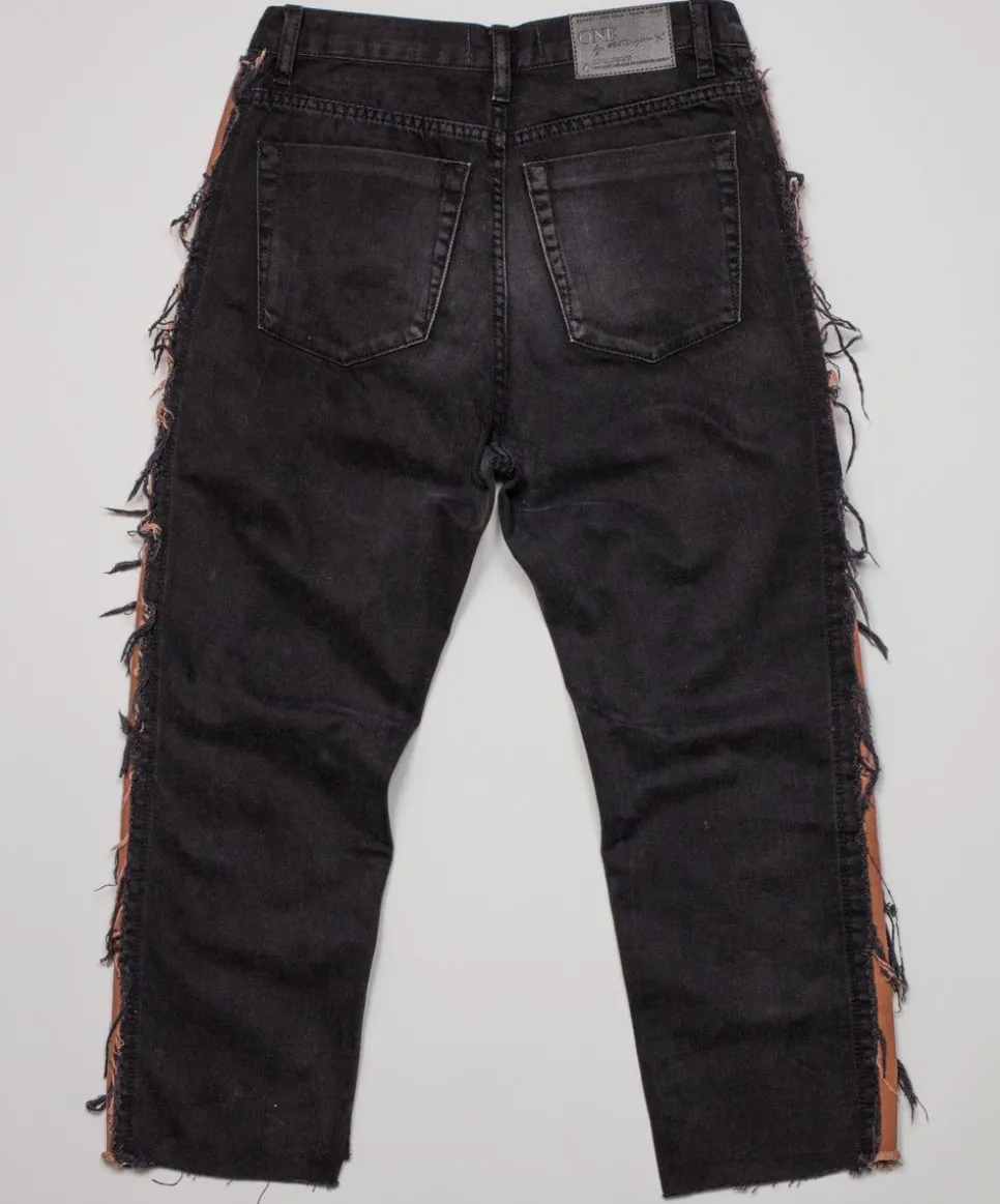 Denim Jeans|ONE TEASPOON Black Van Hooligans Low Waist Relaxed Straight Leg Jeans