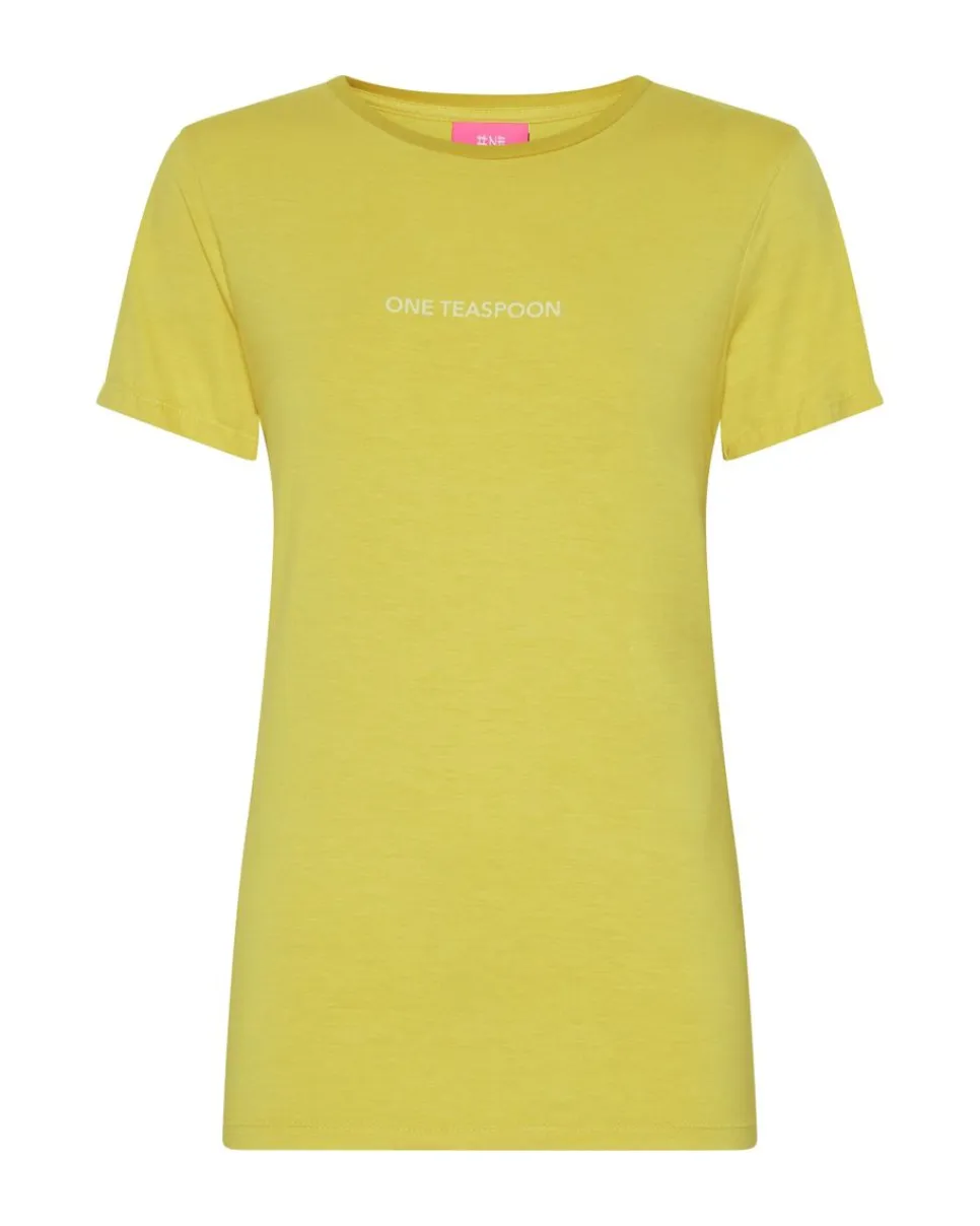 Graphic Tees|ONE TEASPOON Blazing Yellow Logo Fitted Tee