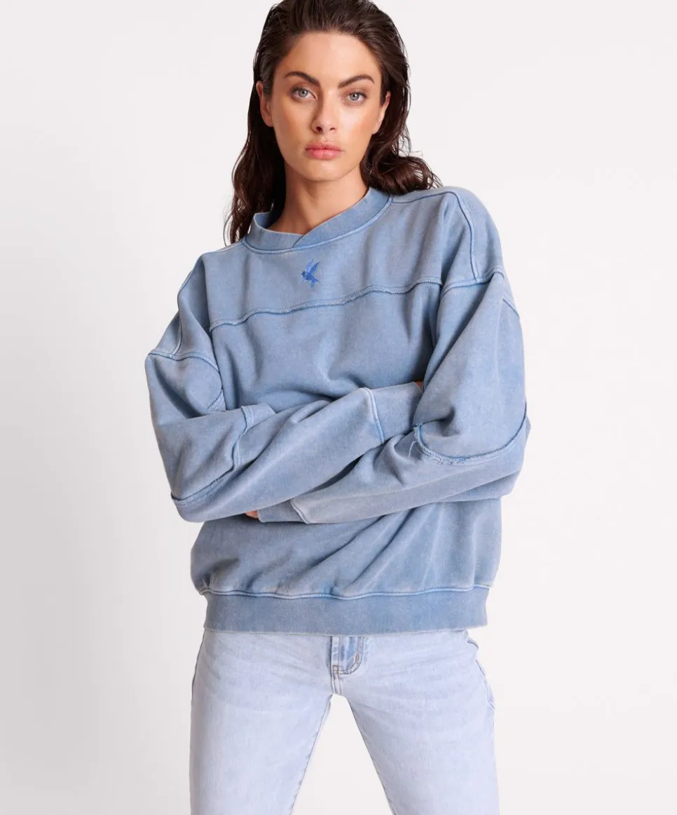 Hoodies And Sweats|ONE TEASPOON Blue Acid Retro Crew Sweater