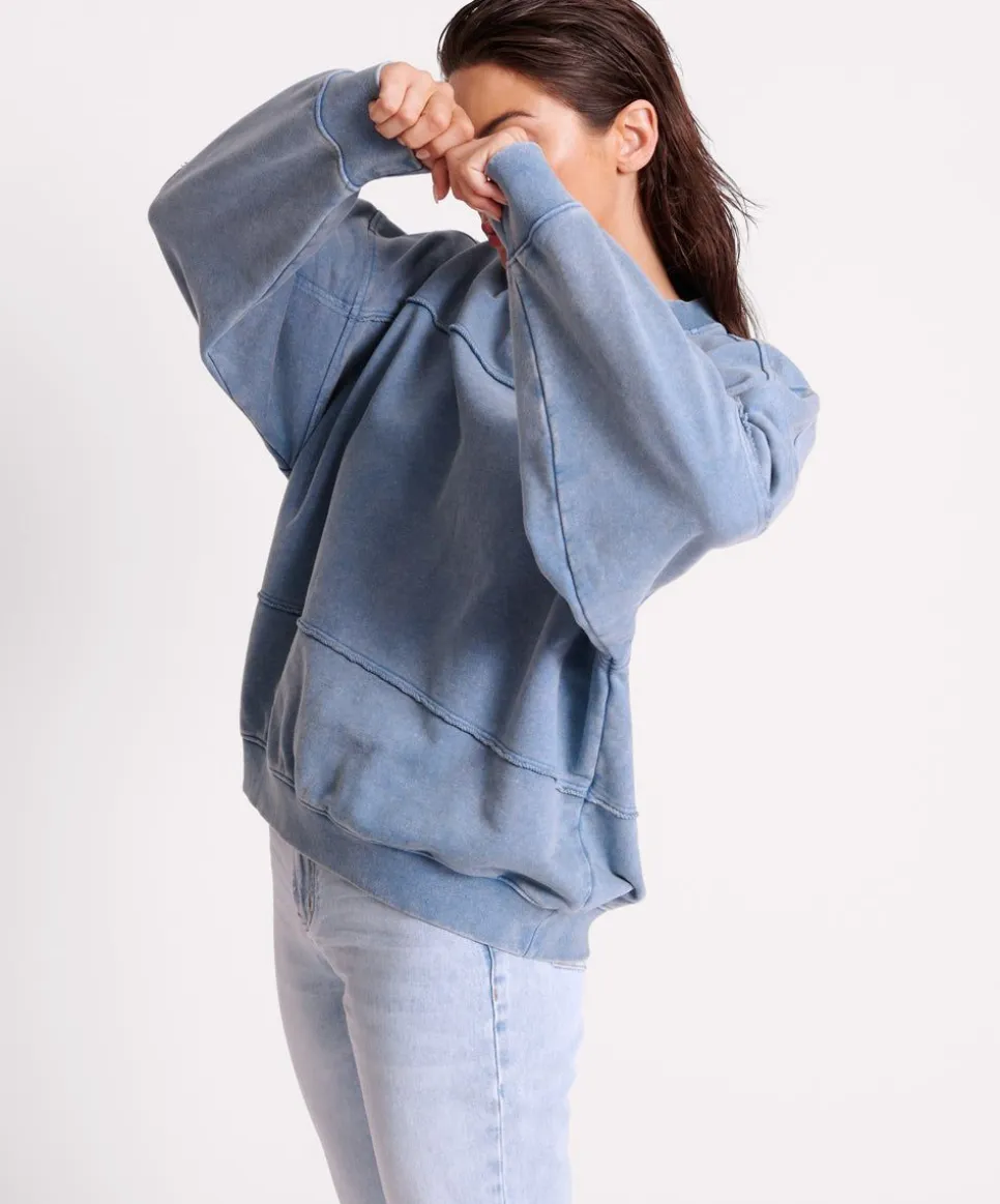 Hoodies And Sweats|ONE TEASPOON Blue Acid Retro Crew Sweater