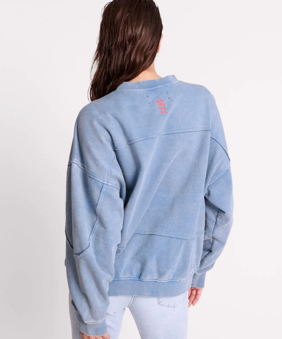 Hoodies And Sweats|ONE TEASPOON Blue Acid Retro Crew Sweater