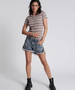 Denim Shorts|ONE TEASPOON Blue Blossom Marlon Low Waist Boyfriend Shorts