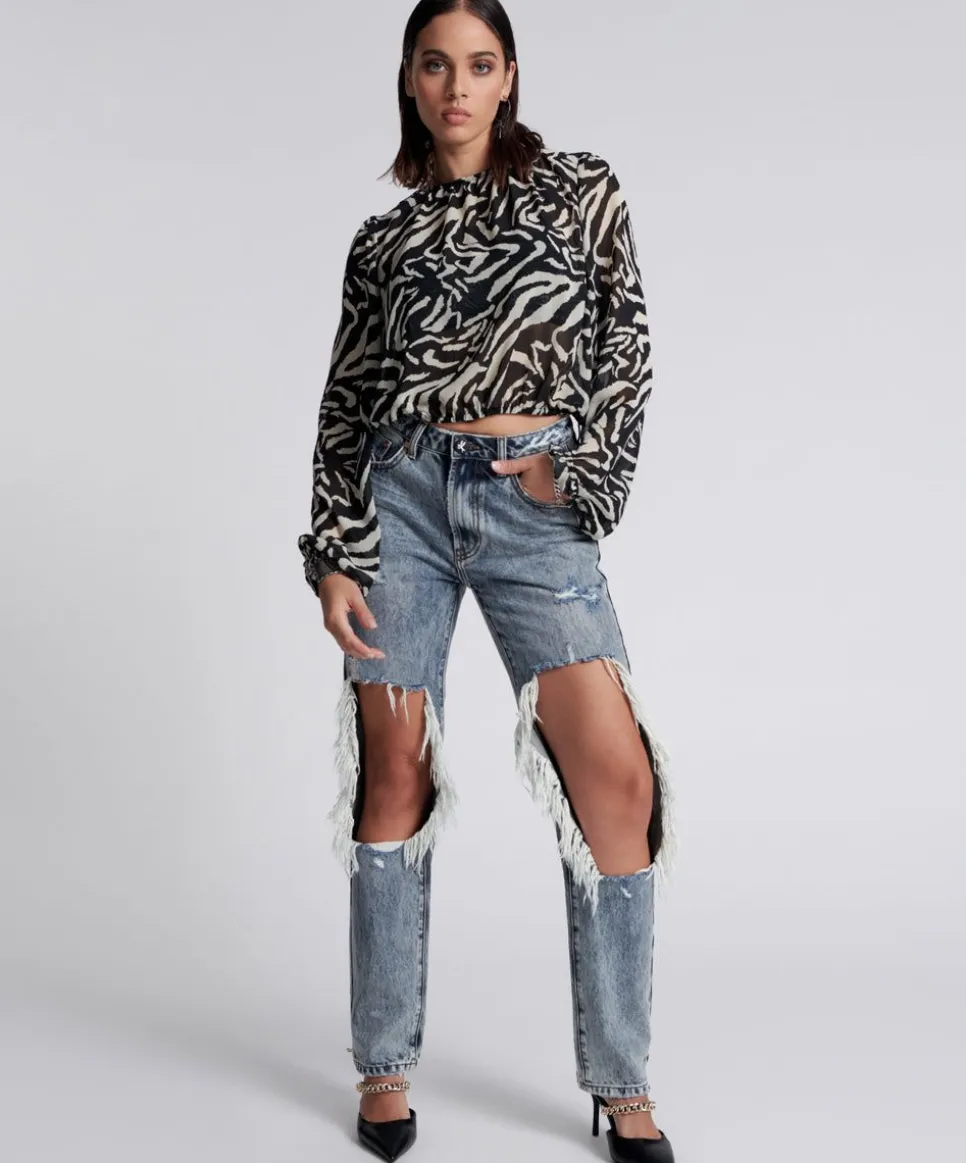 Denim Jeans|ONE TEASPOON Blue Blossom Super Messed Up High Waist Awesome Baggies Jeans