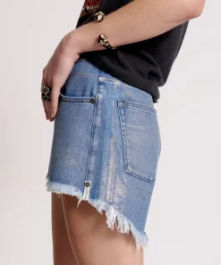 Denim Shorts|ONE TEASPOON Blue Future Bonitas High Waist Denim Shorts
