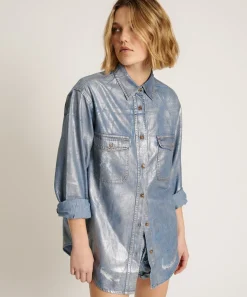 Shirts|ONE TEASPOON Blue Future Everyday Denim Shirt