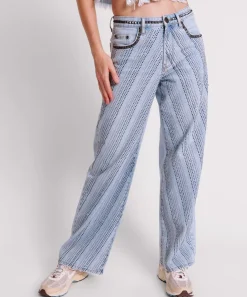 Denim Jeans|ONE TEASPOON Blue Galaxy Jackson Mid Waist Wide Leg Jeans