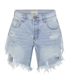 Denim Shorts|ONE TEASPOON Blue Latte Frankies Long Length Denim Shorts