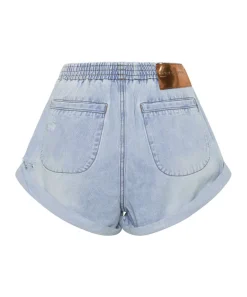 Denim Shorts|ONE TEASPOON Blue Latte Hunters Mid Length Relaxed Shorts