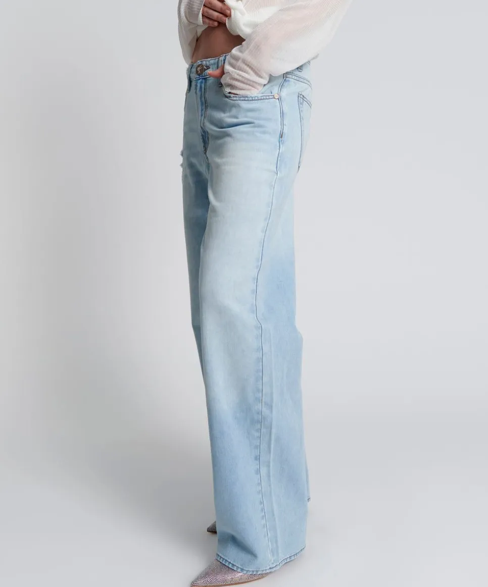 Denim Jeans|ONE TEASPOON Blue Latte Lowrider Wide Leg Jeans