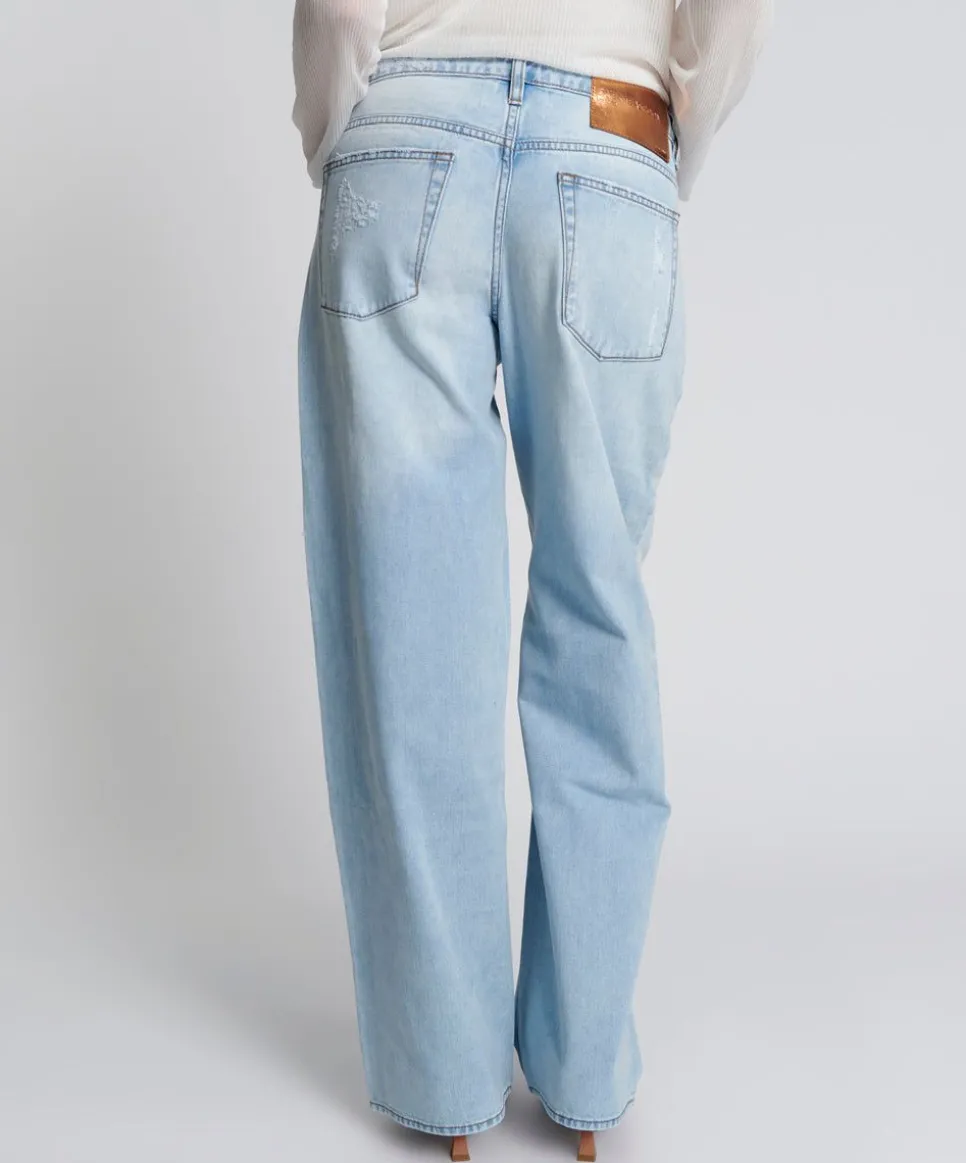 Denim Jeans|ONE TEASPOON Blue Latte Lowrider Wide Leg Jeans