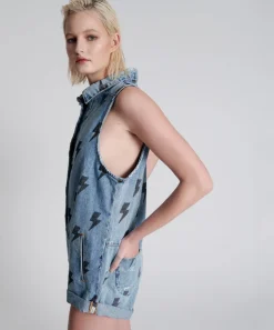 Denim Jumpsuits|ONE TEASPOON Blue Lightning Mini Braxton Jumpsuit