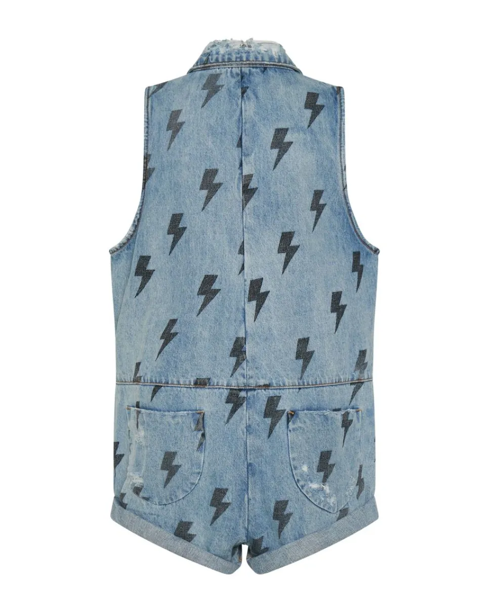 Denim Jumpsuits|ONE TEASPOON Blue Lightning Mini Braxton Jumpsuit
