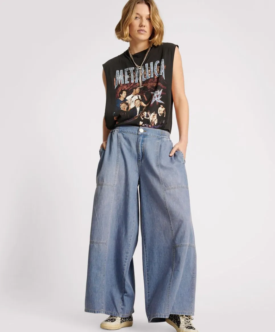 Denim Jeans|ONE TEASPOON Blue Lilac Palazzo Jeans