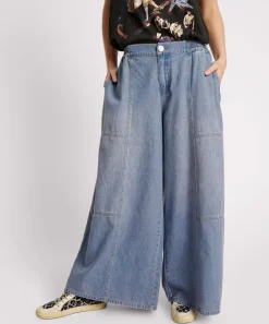 Denim Jeans|ONE TEASPOON Blue Lilac Palazzo Jeans