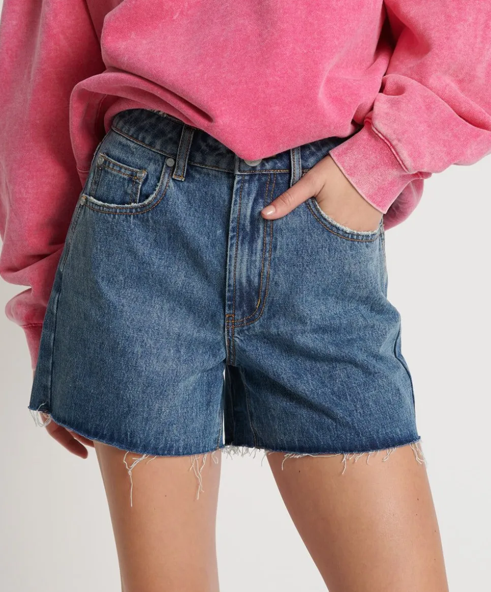 Denim Shorts|ONE TEASPOON Blue Love Legends High Waist Mom Fit Shorts