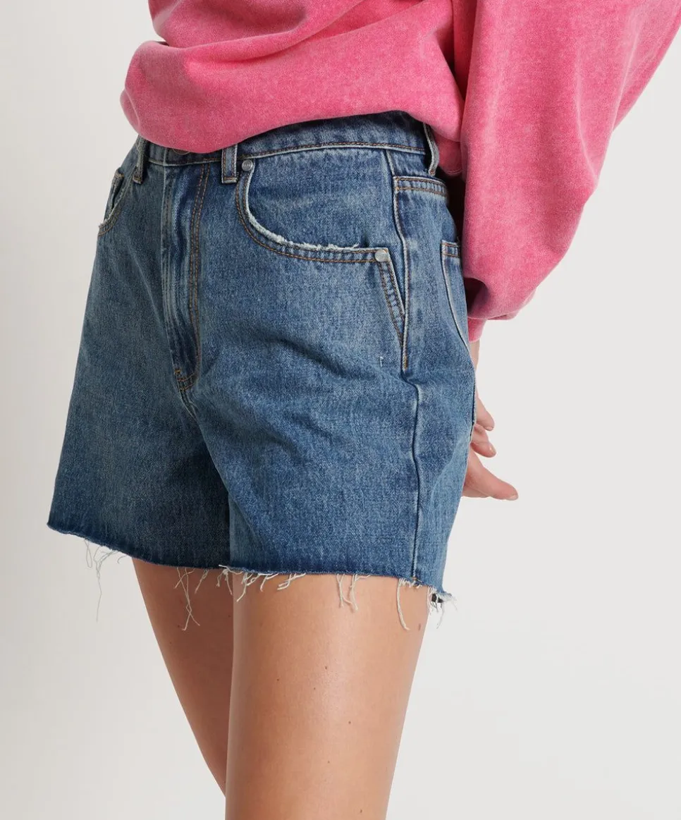 Denim Shorts|ONE TEASPOON Blue Love Legends High Waist Mom Fit Shorts