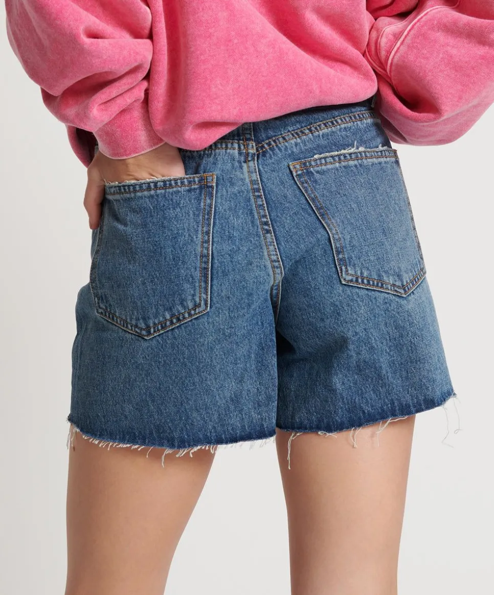 Denim Shorts|ONE TEASPOON Blue Love Legends High Waist Mom Fit Shorts