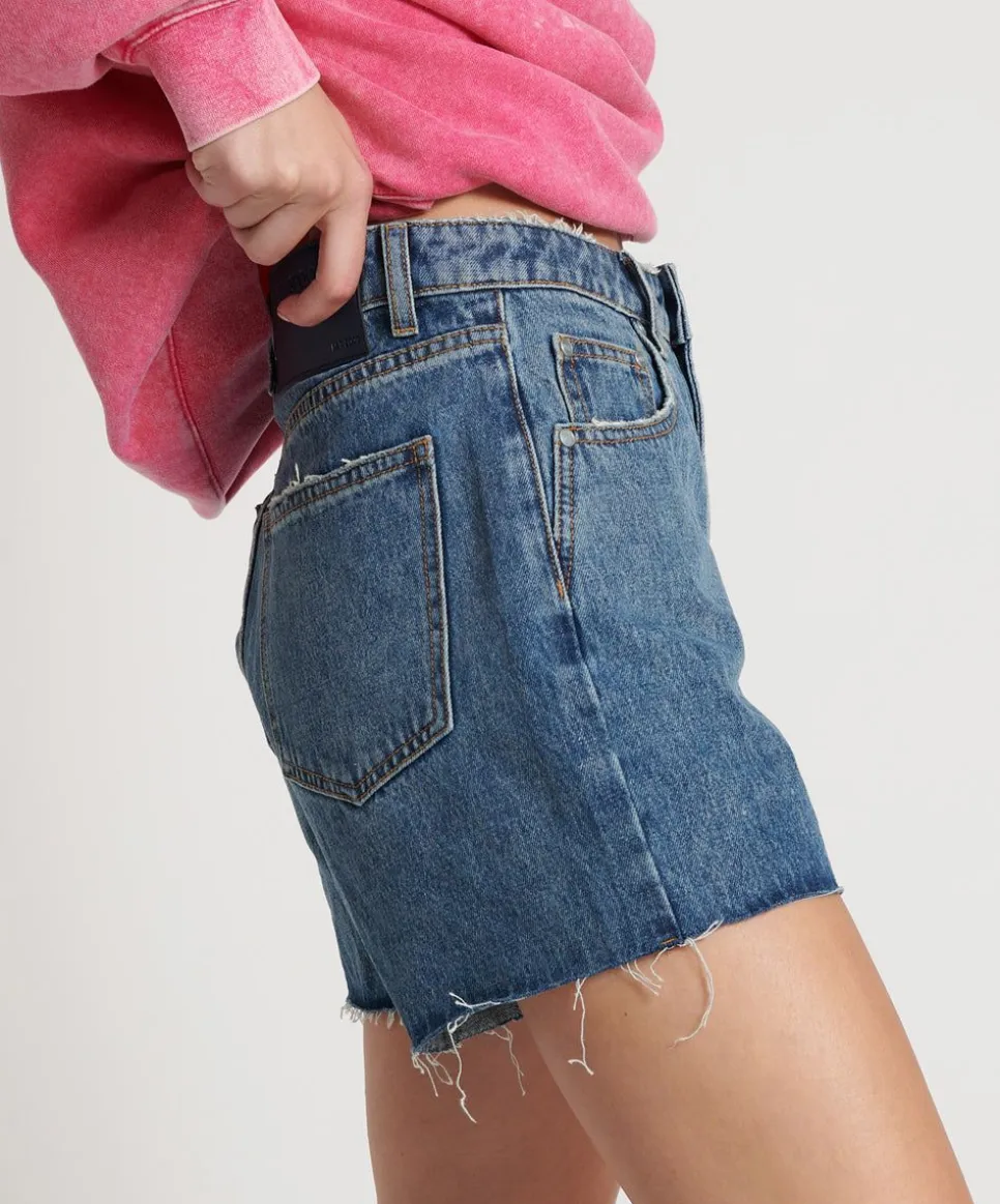 Denim Shorts|ONE TEASPOON Blue Love Legends High Waist Mom Fit Shorts