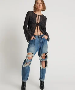 Denim Jeans|ONE TEASPOON Blue Love Saints Boyfriend Jeans