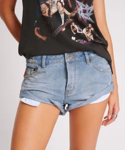 Denim Shorts|ONE TEASPOON Blue Malt Bandits Low Waist Denim Shorts