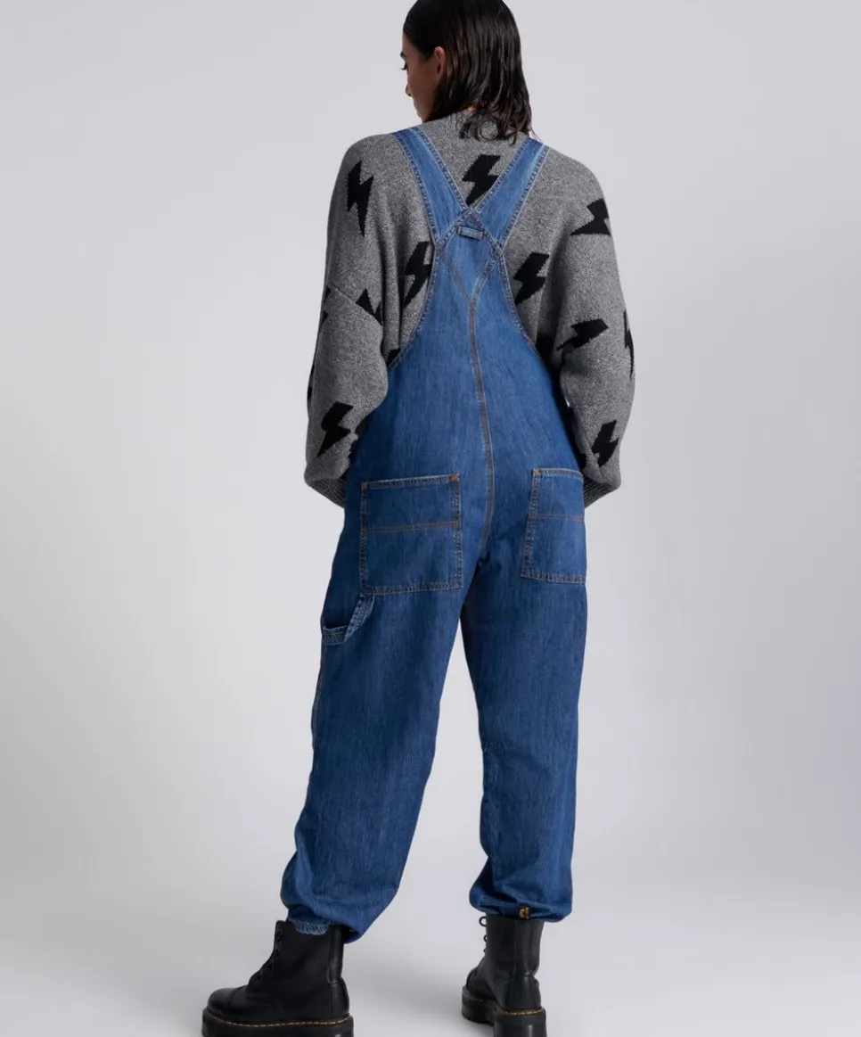 Denim Jumpsuits|ONE TEASPOON Blue Night Stanton St Oversized Overalls