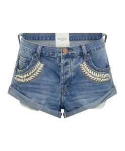 Denim Shorts|ONE TEASPOON Blue Rapture Chained Bandits Low Waist Denim Shorts