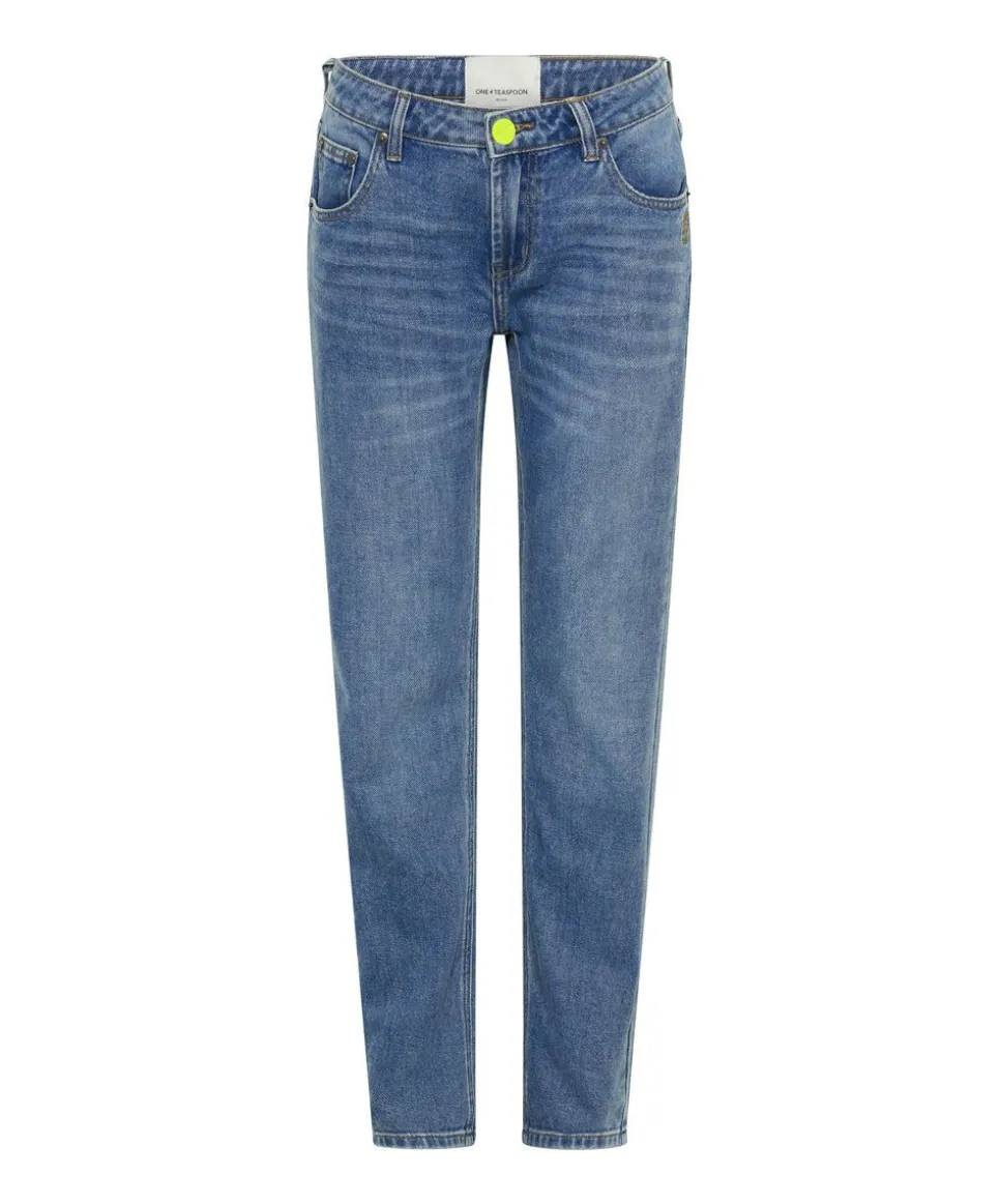 Denim Jeans|ONE TEASPOON Blue Rapture Truckers Low Waist Straight Leg Denim Jeans