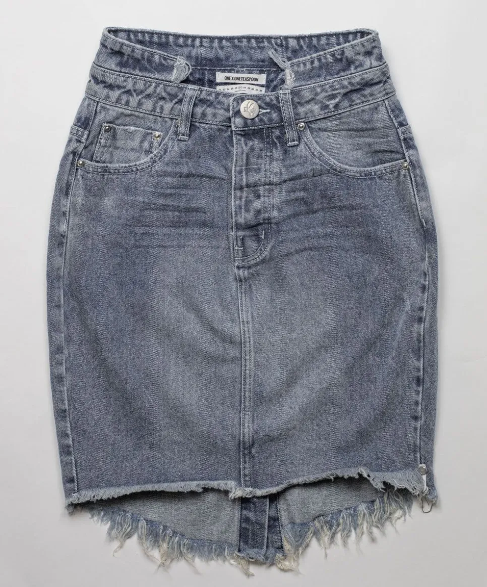 Denim Skirts|ONE TEASPOON Blue Society 2020 High Waist Denim Skirt
