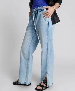 Denim Jeans|ONE TEASPOON Blue Tornado Roadhouse Wide Leg Drawstring Jeans