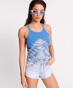 Tees & Tanks|ONE TEASPOON Blue X-Ray Rib Singlet