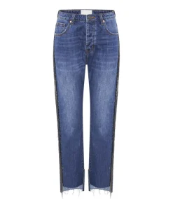 Denim Jeans|ONE TEASPOON Bluemoon Jewelled Hooligans Mid Waist Relaxed Jeans