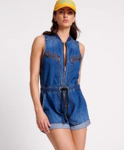 Denim Jumpsuits|ONE TEASPOON Bluemoon Lilly Sporty Denim Jumpsuit