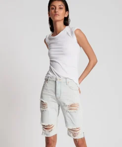 Denim Shorts|ONE TEASPOON Brando Longline Truckers Mid Waist Relaxed Shorts