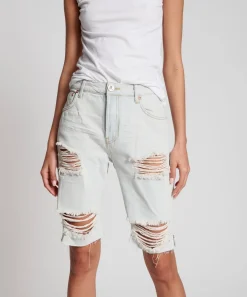 Denim Shorts|ONE TEASPOON Brando Longline Truckers Mid Waist Relaxed Shorts