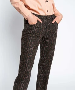 Denim Jeans|ONE TEASPOON Bronze Leopard Truckers Mid Rise Straight Leg Jeans