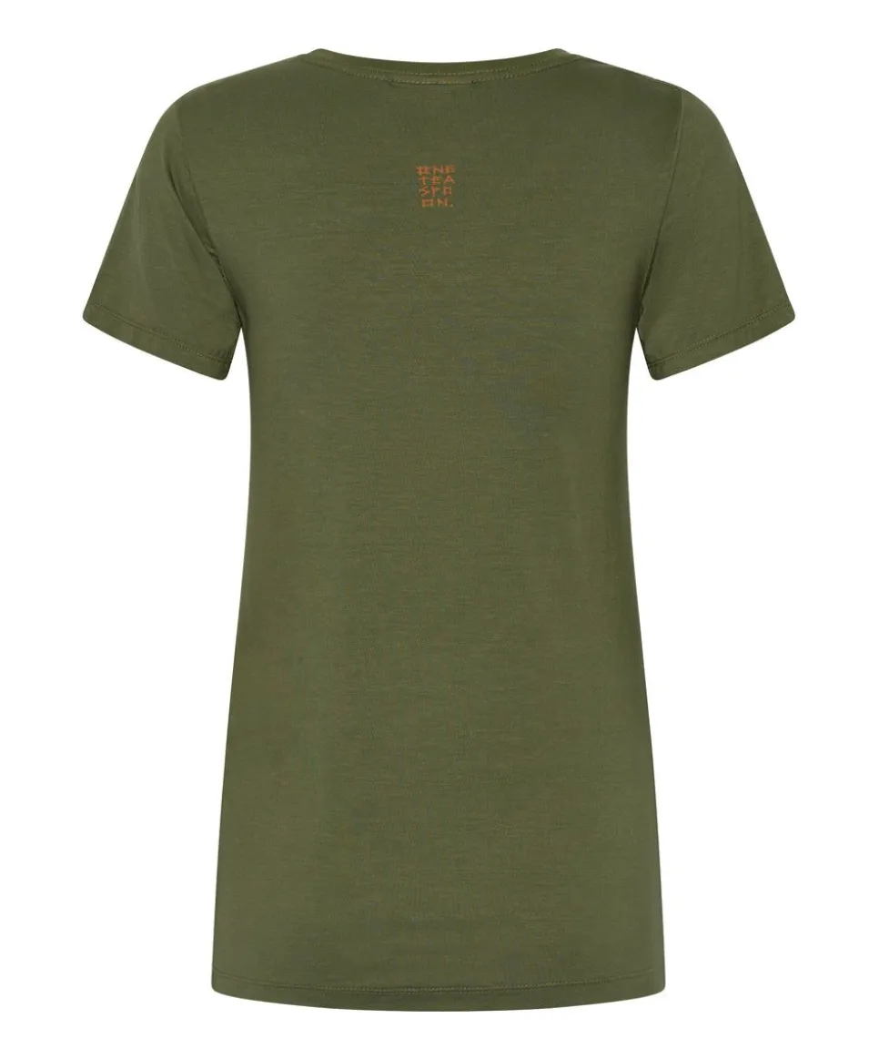 Graphic Tees|ONE TEASPOON Burnt Olive Logo Fitted Tee