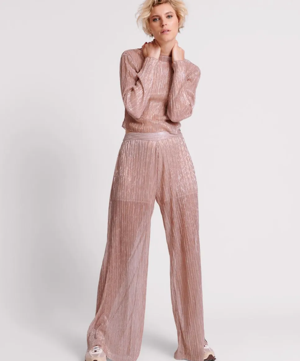 Bottoms|ONE TEASPOON Celestial Rose Plisse Palazzo Pants