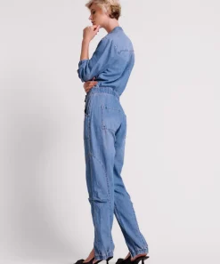 Denim Jumpsuits|ONE TEASPOON Chambray Romance Zipped Up Jumpsuit