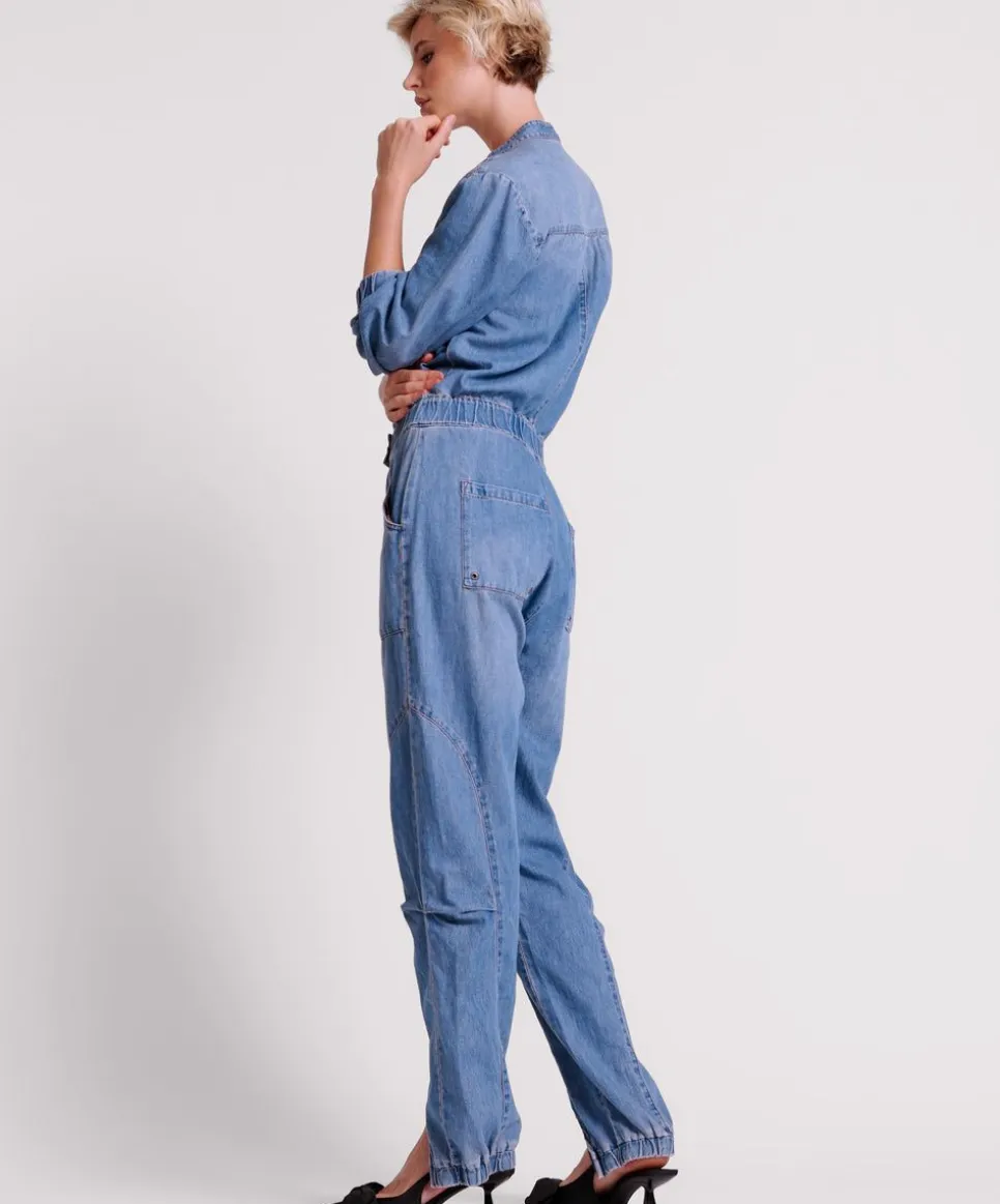 Denim Jumpsuits|ONE TEASPOON Chambray Romance Zipped Up Jumpsuit