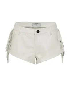 Bottoms|ONE TEASPOON Chaos Walking Fringed Leather Bandit Shorts