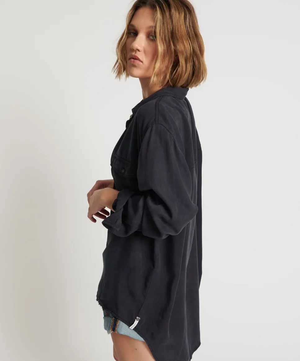 Shirts|ONE TEASPOON Charcoal Cut Off Original Liberty Shirt