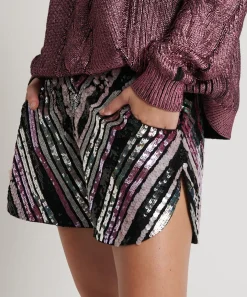Bottoms|ONE TEASPOON Chevron Hand Sequin Party Shorts