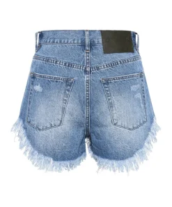 Denim Shorts|ONE TEASPOON Ciao Blue Outlaws Mid Length Denim Shorts