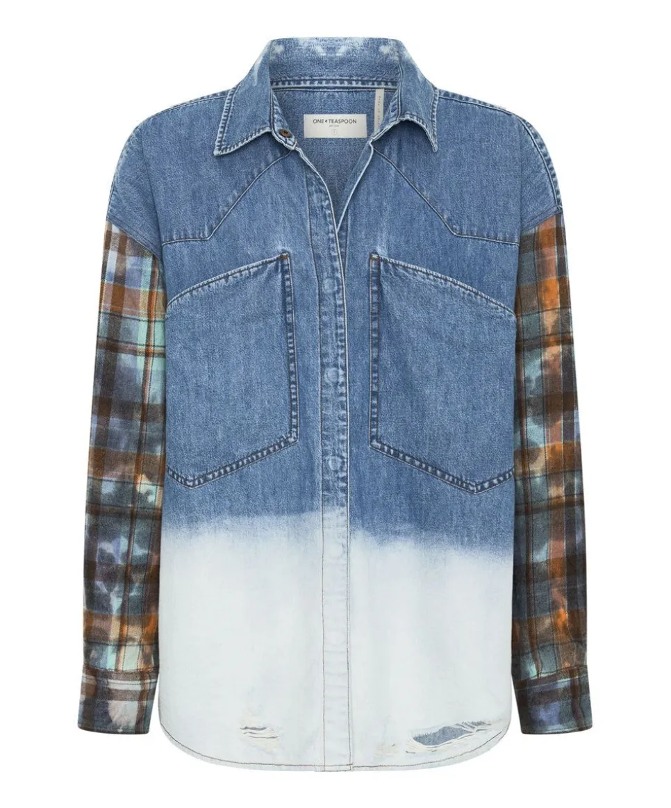 Shirts|ONE TEASPOON Ciao Blue Revolver Denim Flannel Shirt