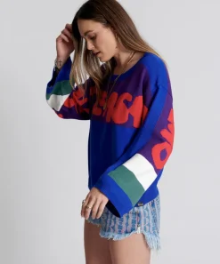 Knitwear|ONE TEASPOON College Graffiti Knit Sweater
