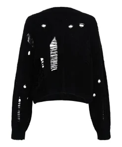 Knitwear|ONE TEASPOON Cropped Hercules Shredded Sweater