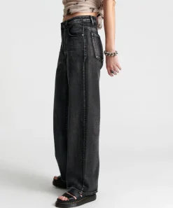 Denim Jeans|ONE TEASPOON Cut Out Jackson Mid Waist Wide Leg Jeans